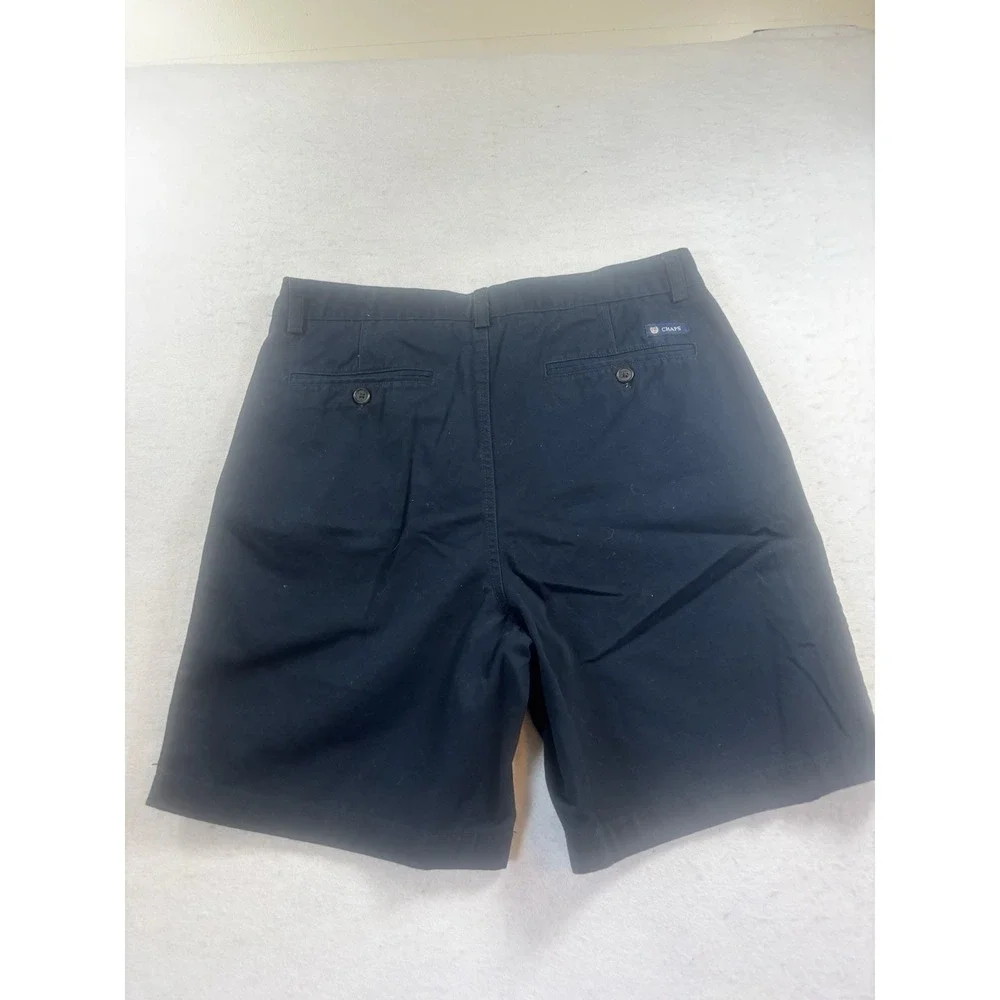 Chaps‎ Men's 31x7 Pleated Front 100% Cotton Chino Casual Shorts Navy Preppy